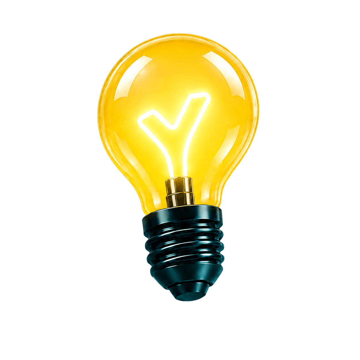 Glowing idea lightbulb